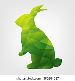 Origami Rabbit With Gradient Mesh, Vector Illustration