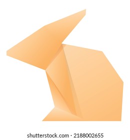 Origami rabbit icon cartoon vector. Paper animal. Art geometric