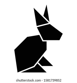 origami rabbit icon glyph vector design