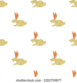 Origami rabbit pattern seamless background texture repeat wallpaper geometric vector