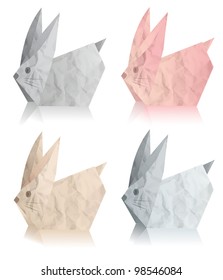 Origami rabbit set eps10