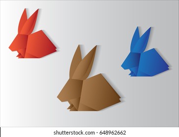 origami rabbit vector, can use for easter egg element design or another purpose