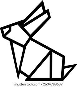 Origami Rabbit Vector | Paper Bunny Design for Laser Cutting