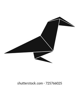 Origami raven icon. Simple illustration of origami raven vector icon for web