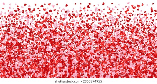 Origami red heart shapes beautiful vector background. Mother's Day gift decor. Postcard background. Small heart amour signs on white.