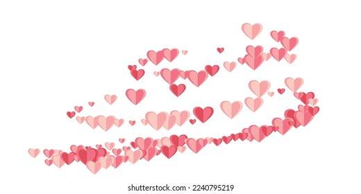 Origami red heart symbols beautiful background design. Women's Day decor. Banner background. Colorful heart marriage signs scatter.