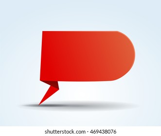 Origami red vector banner template for your design