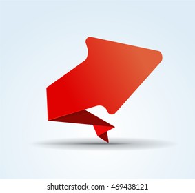 Origami red vector banner template for your design