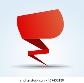 Origami red vector banner template for your design