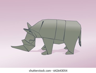 Origami rhinoceros