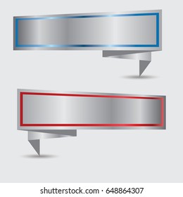 Origami ribbons tag label for web product. 
