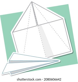 Origami-Rakete, die sich auf weißem Hintergrund abbildet