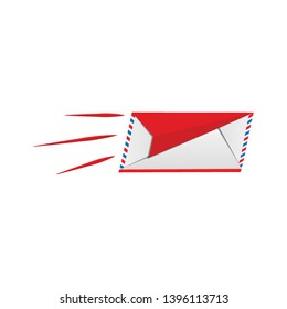 origami rocket modern envelope Icon in trendy flat style isolated on white background. Mail symbol for your web site design, logo, app, UI. Vector illustration - Vector