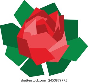 Origami rose vector image for background or project