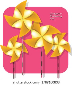 Origami rotating fan scalable vector illustration