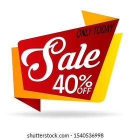Origami Sale banner 40% off - Vector Format