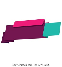 Origami sale banner label badge blank design template