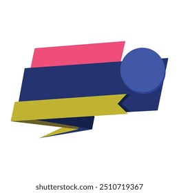 Origami sale banner label badge blank design template