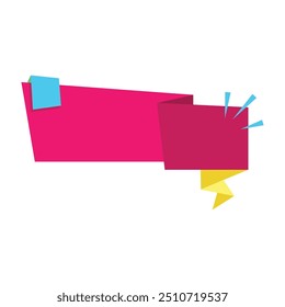 Origami sale banner label badge blank design template