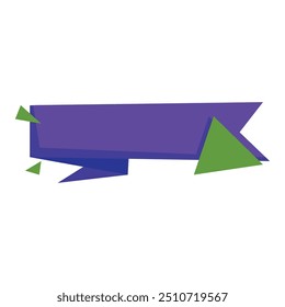 Origami sale banner label badge blank design template
