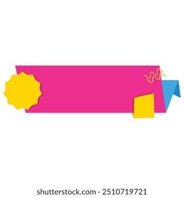 Origami sale banner label badge blank design template