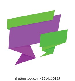 Origami sale banner label badge blank design template.