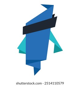 Origami sale banner label badge blank design template.