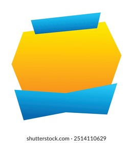 Origami sale banner label badge blank design template.