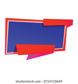 Origami sale banner label badge blank design template