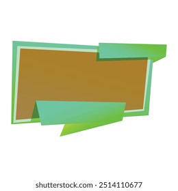 Origami sale banner label badge blank design template