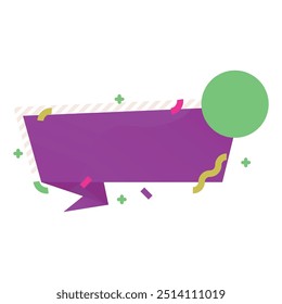 Origami sale banner label badge blank design template