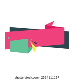 Origami sale banner label badge blank design template