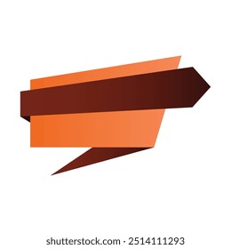 Origami sale banner label badge blank design template