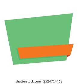 Origami sale banner label badge blank design template.