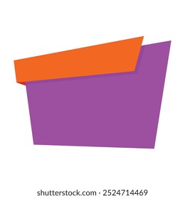 Origami sale banner label badge blank design template.