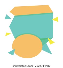 Origami sale banner label badge blank design template.