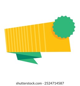 Origami sale banner label badge blank design template.