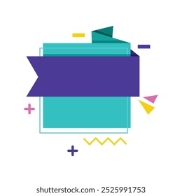 Origami sale banner, label, discount, badge