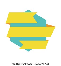 Origami sale banner, label, discount, badge