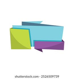 Origami sale banner, label, discount, badge icon