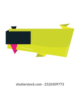 Origami sale banner, label, discount, badge icon