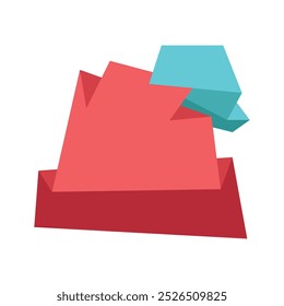 Origami sale banner, label, discount, badge icon