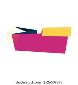 Origami sale banner, label, discount, badge icon