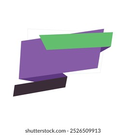 Origami sale banner, label, discount, badge icon