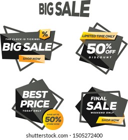 origami sale tag design vector illustration design and sticker design
