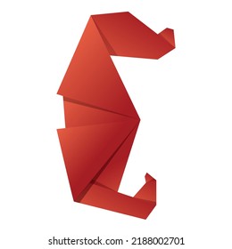 Origami sea horse icon cartoon vector. Paper animal. Art geometric