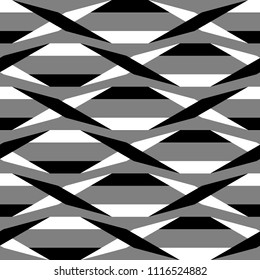 Origami. Seamless black and white simple geometric pattern