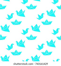 origami seamless doodle pattern