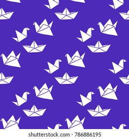 origami seamless doodle pattern