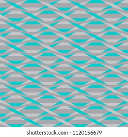Origami. Seamless turquoise and grey simple geometric pattern